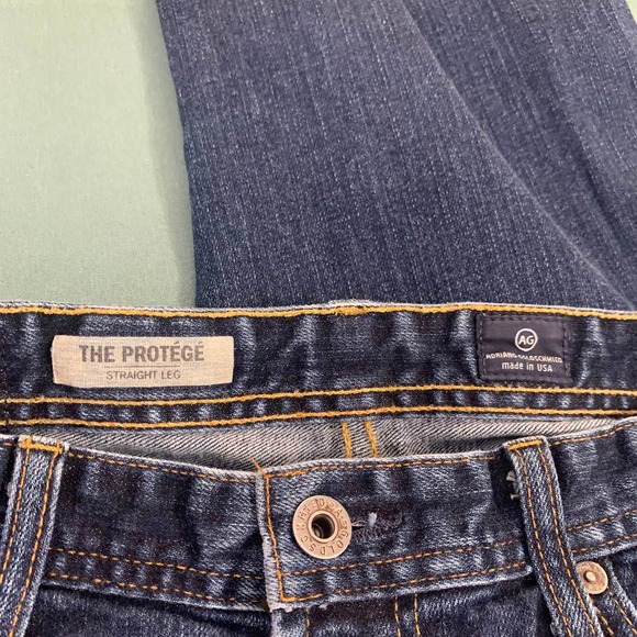 AG Adriano Goldschmied Mens Jeans 33X34 Blue Denim Dark Wash Protege Straight - Picture 8 of 10